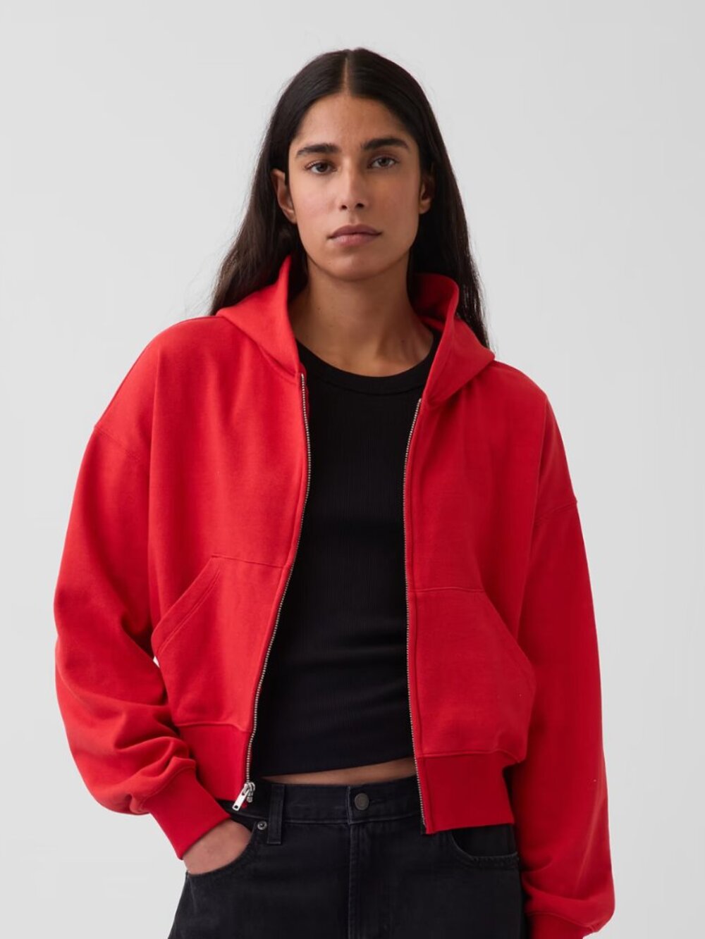 VintageSoft Terry Oversized Wedge Zip Hoodie (Gap)